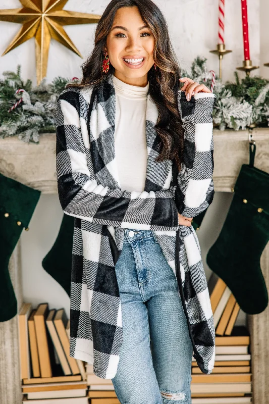 Take Your Chances Black Buffalo Plaid Cardigan