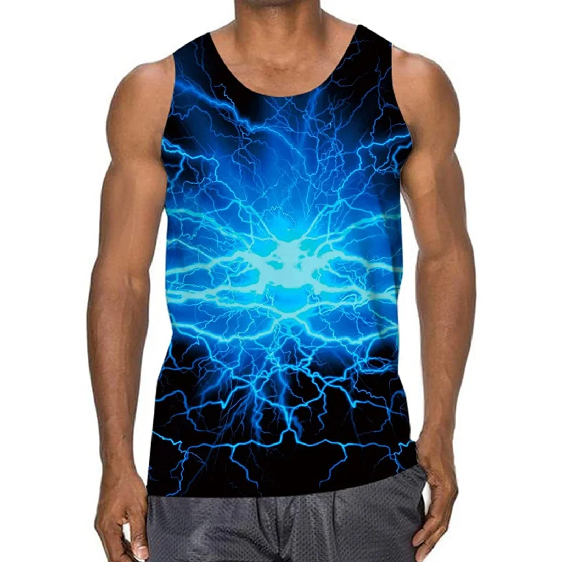 Blue Lightning Funny Tank Top