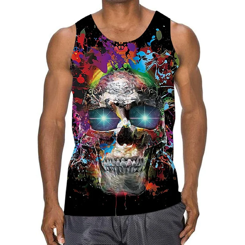 Colorful Skull Funny Tank Top