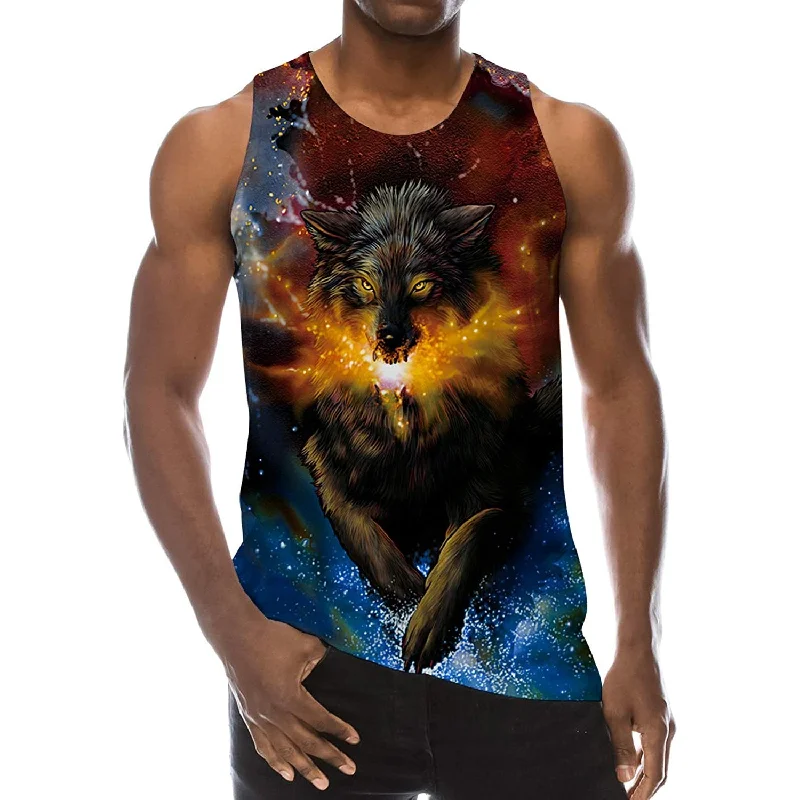 Galaxy Wolf Funny Tank Top