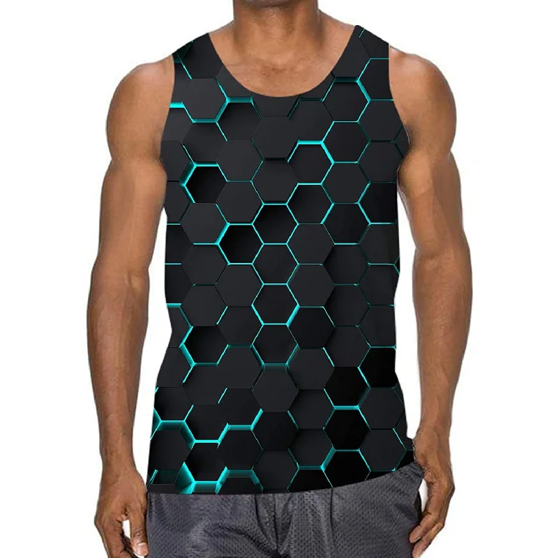 Honeycomb Blue Funny Tank Top