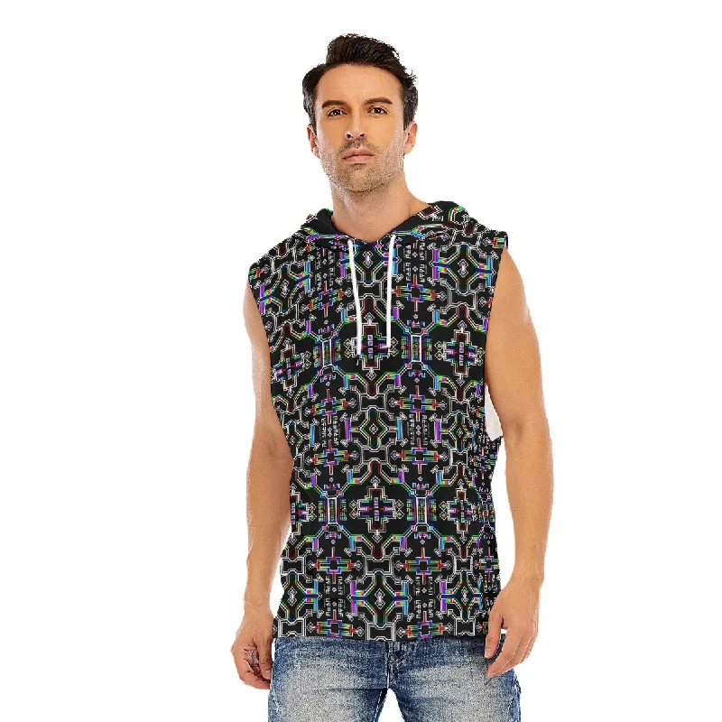 Prismatic Grid Hooded Tank Top