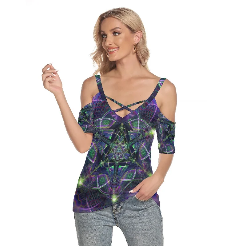 Trance Nectar Top With Criss Cross Strips