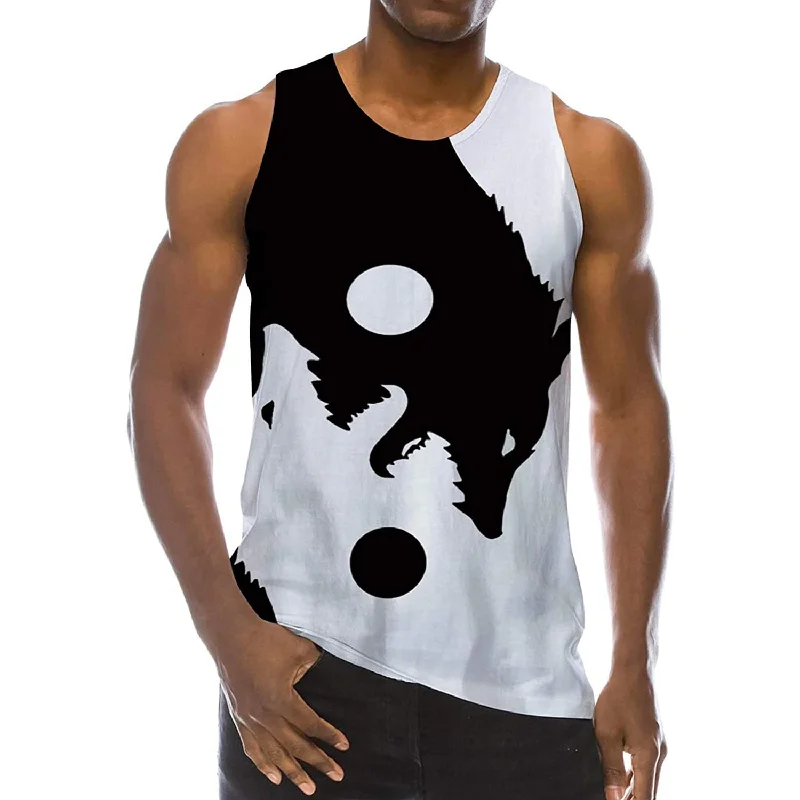 Yin Yang Wolf Funny Tank Top